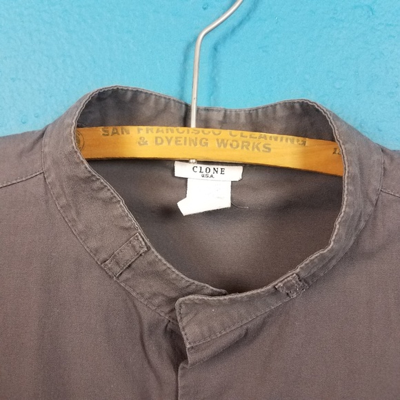 Vintage Mens banded collar short sleeve shi - Picture 6 of 7